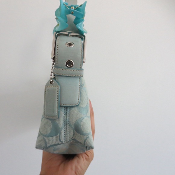 Coach Mint Blue East West Bag - Picture 4 of 7